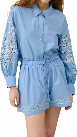 Louise Misha Reylond Button Down Top In Blue