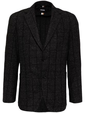 BOSS striped single-breasted blazer - men - Polyamide/Wool/Silk/Acrylic/Polyester/Cotton - 52 - Black