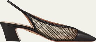 Aquazzura Margot Net Mesh Slingback Pumps