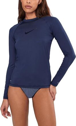 Nike Dri-FIT UV Long Sleeve Hydroguard Womens Swimwear Midnight Navy : MD, Polyester/Spandex