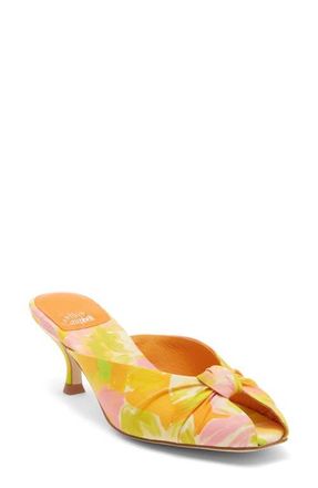 Jeffrey Campbell Twista Kitten Heel Sandal in Orange Multi Floral at Nordstrom, Size 8.5