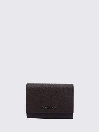 Orciani Portafoglio bifold in pelle di vitello martellata con patta