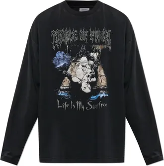 VETEMENTS Tops, Heren, Zwart, L, Katoen, Long Sleeve T-Shirt