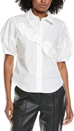 Gracia Flower Front Short Sleeve Shirt