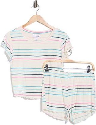 Abound After Hours Short Pajama Set in Ivory- Blue B Truly Stripe at Nordstrom Rack, Size X-Large