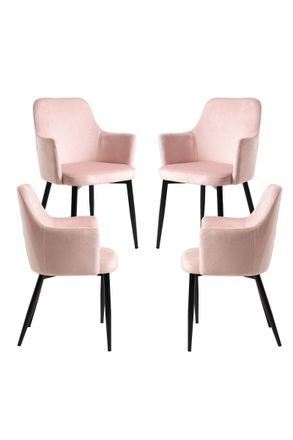 Regalos Miguel Packs Sillas Comedor - Pack 4 Sillas Puan Terciopelo - Rosa