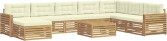 vidaXL Conjunto De Sof&aacute;s De Exterior 9 Uds. Blanco Y Crema Vidaxl