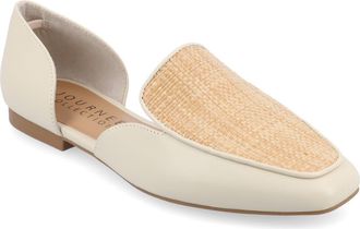 Journee Collection Kennza Mixed Media Loafer in Off White at Nordstrom Rack, Size 7.5