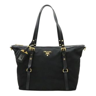 Prada Pre-owned Tote Bags, female, Black, Size: ONE SIZE Pre-owned Nylon prada-bags