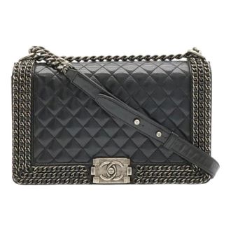 Chanel Pre-owned Boy Leather Shoulder Bag - Dames - Pre-owned - Zwart - Maat: ONE Size Leer