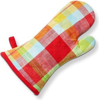 Tag Fresh Pick Plaid Oven Mitt Multi Cotton Summer in Red at Nordstrom