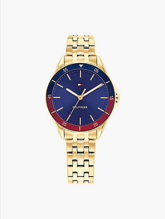 Tommy Hilfiger Reloj de eslabones chapado en oro