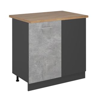 Vicco Armario De Esquina R-line, Hormig&oacute;n, 86 Cm, Et Roble