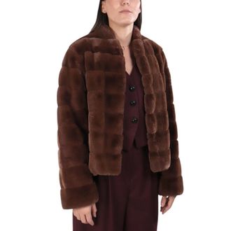 Marella Jassen, Dames, Bruin, L, Polyester, Faux Shearling Jacket