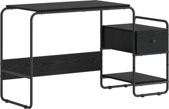 vidaXL Escritorio Con Almacenamiento Roble Negro 131,5 X 50 X 75,5 Cm Vidaxl