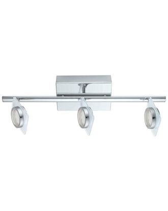 Eglo Eglo Tinnari 3 Light Integrated Led Track Light With Chrome Finish & Chrome With Clear Glass Adjustable Lamp Heads