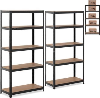 MSW Bike Accessories Estanter&iacute;a Met&aacute;lica De Almacenaje 5 Baldas 875 Kg 90 X 40 X 180 Cm Gris-azul 2 Uds