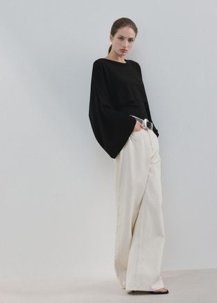 Mango Mantella maglia collo stondato nero - Donna - S - MANGO