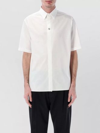 Fendi boxy poplin shirt straight cut short sleeves