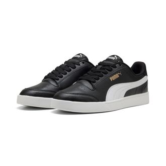 Puma Sneaker PUMA SHUFFLE, Damen, Gr. 44,5, puma schwarz, puma wei&szlig;, puma team gold, Synthetik, colorblocking, Schuhe Sneaker