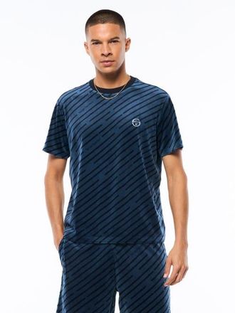 Sergio Tacchini Obliquo Velour T-shirt in Key Largo at Nordstrom, Size Xxx-Large