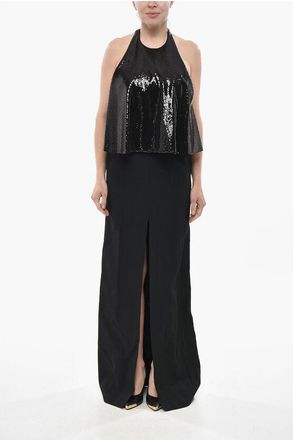 Celine Halter Neck Dress with Sequined Detail size 40