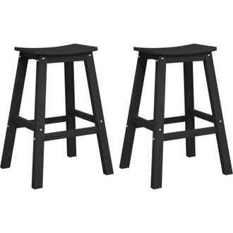 vidaXL Taburete De Bar 2 Pcs Negro 52 X 43 X 73.5cm Pl&aacute;stico Vidaxl
