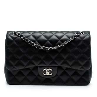 Chanel Tweedekans Jumbo Classic Lamsleer Dubbele Flap