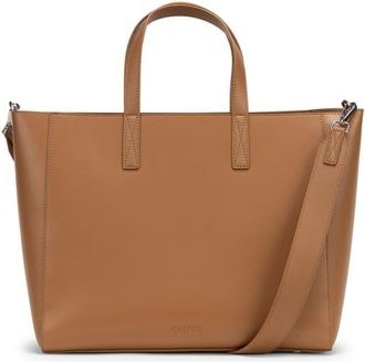 Calpak Haven Faux Leather 16-Inch Laptop Tote in Toffee at Nordstrom