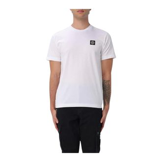 Stone Island T-Shirts, male, White, Size: 2XL Basic T-Shirt