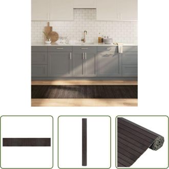vidaXL Tappeto marrone scuro - Tappeto Rettangolare Marrone Scuro 70x400 cm in Bamb&ugrave;