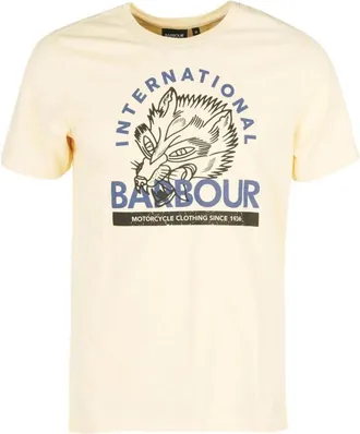 Barbour T-shirt met grafische print - Heren - T-shirts - Geel - 2XL - Katoen - Tops