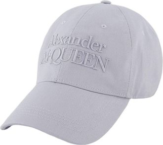 Alexander McQueen Mens Logo-Embroidered Cotton Baseball Cap Gray