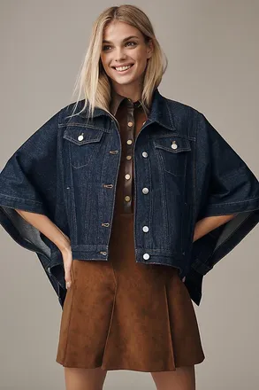 Pilcro The Weston Cape Denim Boyfriend Jacket by Pilcro