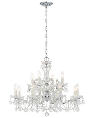 Crystorama Maria Theresa 12-Light Clear Italian Crystal Polished Chrome Chandelier