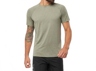 Salomon Cross Run Short Sleeve Tee In Grape Leaf/heather