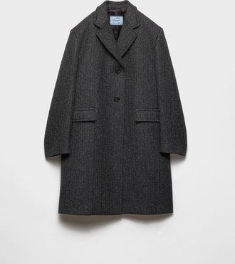 Prada Single-breasted chevron wool jacket