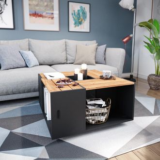 Vicco Mesa De Centro Anton, Antracita, 80 X 80 Cm