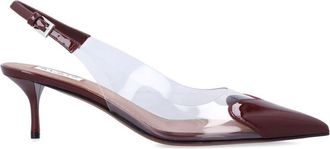 Alaia Maroon Transparent Pumps