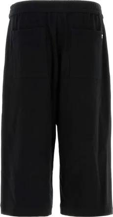 Ami Mens Black Cotton Bermuda Shorts Exterior