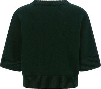 Nude Sequin-Embellished Sweater - Green