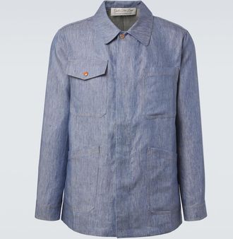 God's True Cashmere Linen denim jacket with carnelian