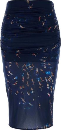 Blumarine Print Jersey Skirt - Dames - Midirokken - Veelkleurig - S - Rokken