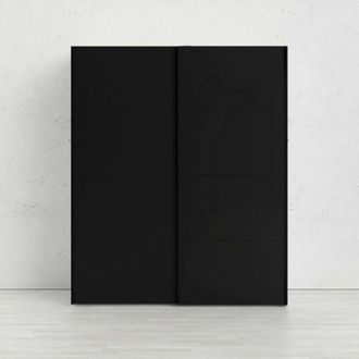 Dmora Armario 2 Puertas Christa, Muebles De Dormitorio, Vestidor, Armario De Ropa, 182x62 H220 Cm, Negro Y Blanco - Dmora