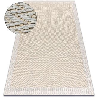 RugsX Rugsx - Alfombra Origi 3726 Crema - Zigzag Hilo De Sisal Tejido Plano Beige 116x170 Cm