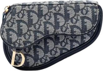 Dior Pre-owned Saddle Pouch - Dames - Vintage Mini Tas - Blauw - ONE Size - Leer - Vintage
