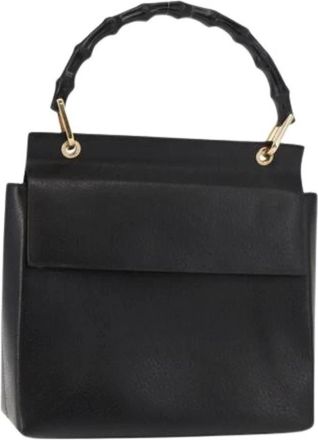 Gucci Pre-owned Handbags, female, Black, Size: ONE SIZE Pre-owned Vintage Leather Handbag