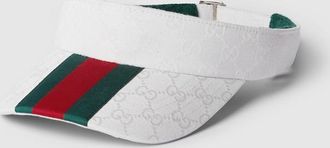 Gucci GG Canvas Visor With Web, Size XL, White, Original GG Fabric
