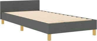 vidaXL Estructura De Cama Con Cabecera Gris Oscuro 90 X 200 Cm Tela Vidaxl