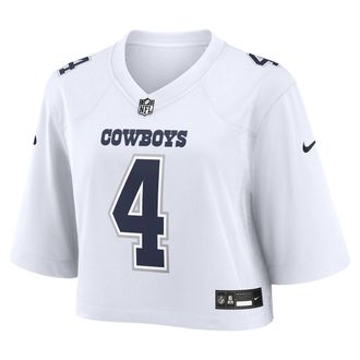 Nike Dak Prescott Dallas Cowboys Nike Womens NFL Cropped Tundra Game Jersey in White | WCJF10A7RF-ZNS